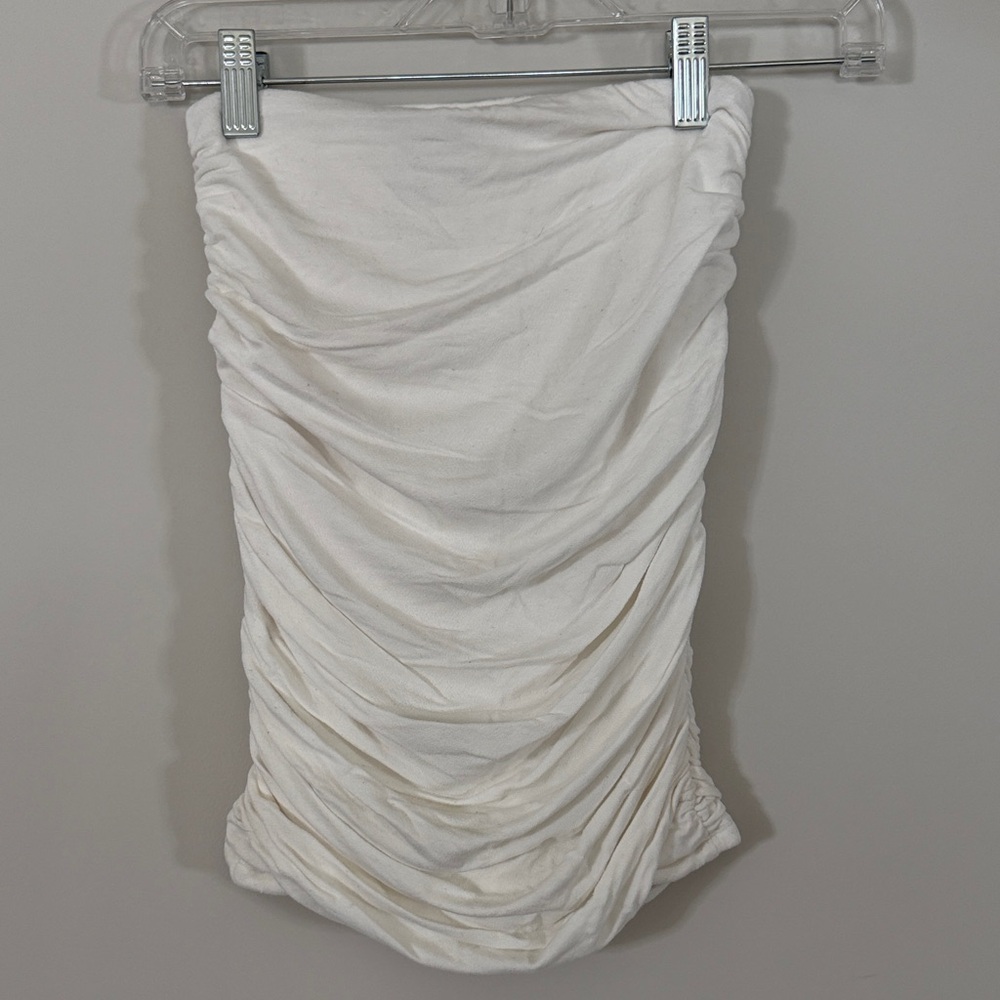 Elegant White Ruched Tube Top